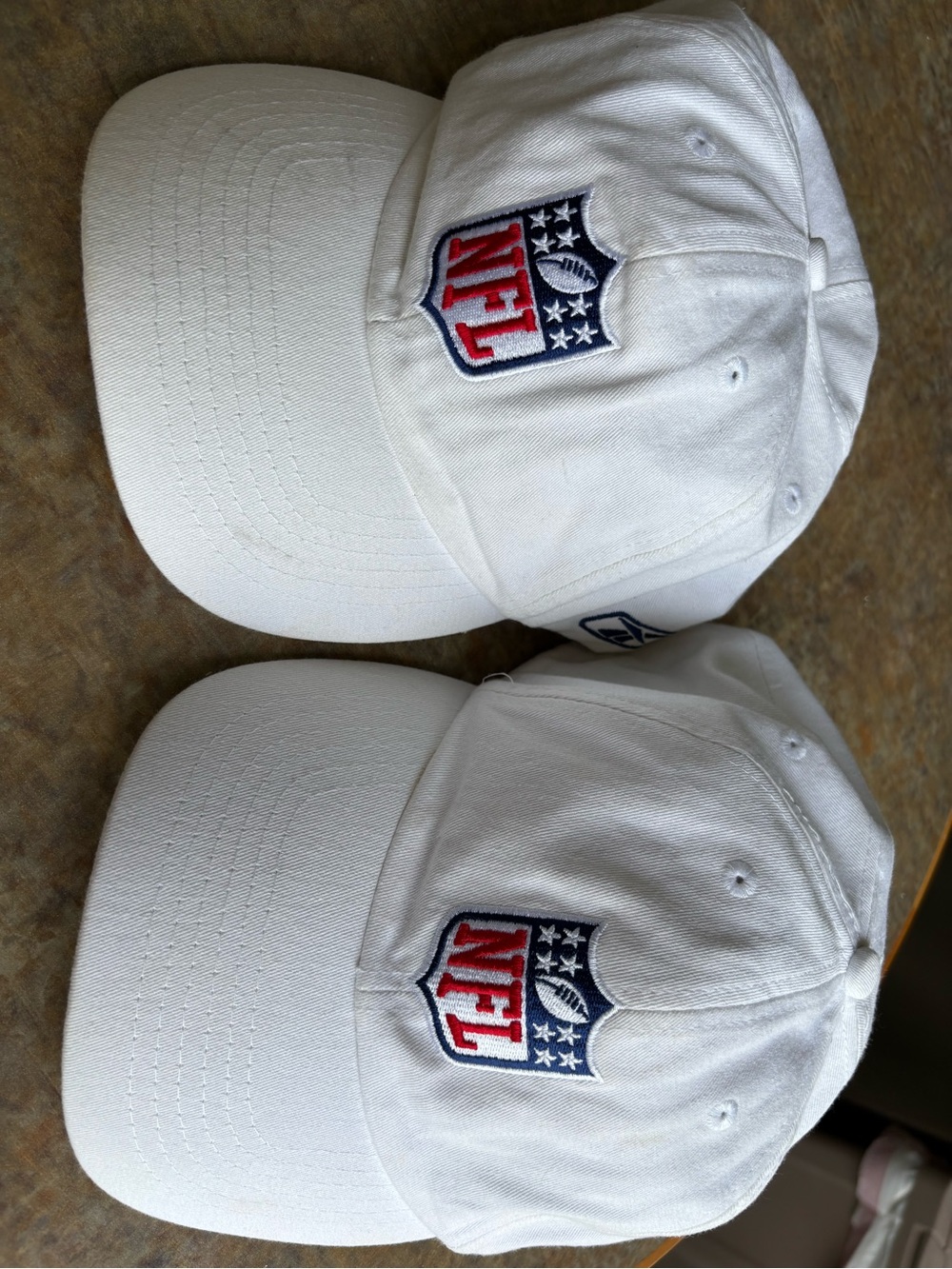 2 NFL Baseball Caps — new white